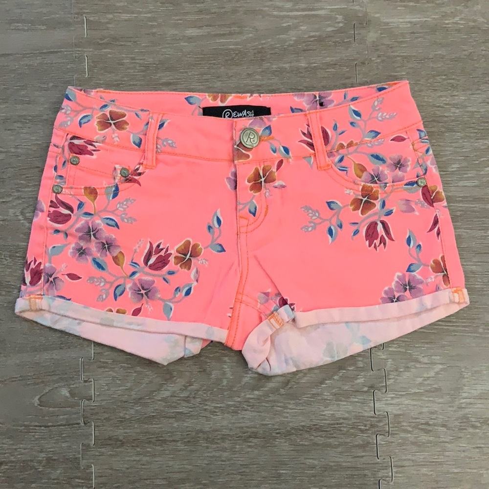 Rewash Hot Pink Floral Shorts